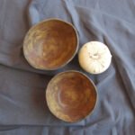 Handmade Brown Ceramic Saucer Set of 2