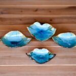 Handmade Blue Ceramic Plate Set of 4 - Turquoise Collection