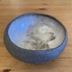 Handmade Stone Design Pearl White Ceramic Bowl