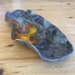 Handmade Leaf Printed Ceramic Sushi Plate