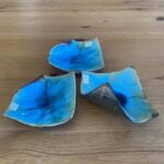 Handmade Ocean Blue Ceramic Plate Set of 3