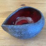 Handmade Red Ceramic Rain Drop Bowl