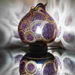 Bold Purple Rings Handmade Gourd Lamp