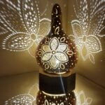 Yellow Daisy Turkish Gourd Boho Lamp Calabash