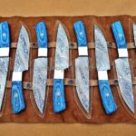 Handmade Damascus Steel Fixed Blade Kitchen Steak Knives Set - 8 pcs
