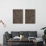 Wavy Line Wood Wall Art - CARVED