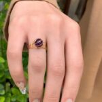 Purple Caged Ring - 14K Solid Gold