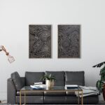 Wavy Line Wood Wall Art - CARVED