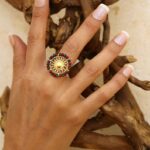 Colorful Filigree Ring - 14K Solid Gold