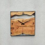 Wooden & Resin Clock Large Wall Art