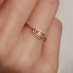 Evil Eye Ring - 14K Solid Gold