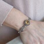 Citrine Sterling Silver Victorian Floral Bracelet