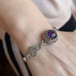Amethyst Sterling Silver Victorian Floral Bracelet