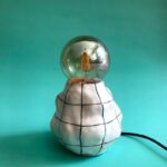 Sculptural Ceramic Small Bohemian Bedside Lamp