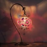Filigree Mosaic Red Capped Lamp