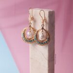 Turquoise Dangling Handmade Gold Earrings