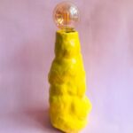 Sculptural Yellow Ceramic Bohemian Bedside Lamp