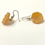 1890s Opal Glass Button Antique Design Earrings