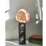 Two Piece Minimalist Ceramic Amorphous Organic Pink Bedside Lamp