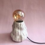 Sculptural Ceramic Small Bohemian Bedside Lamp
