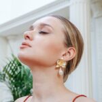 Orchid Pearl Bridal Baroque Design Earrings