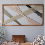Large wooden and fiber Macrame wall art