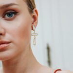 3 Tiers Long Pearl  Geometric Design Earrings