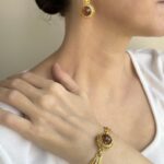 Alexandrite Vintage Silver Victorian Bracelet - 925 Sterling Gold Plated