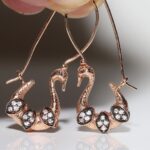 Victorian Stork Style Earring - 14k Gold