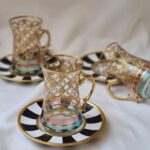 Real Gold Processing Handcrafted Tea Glass Set of 6