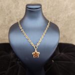 Gold Star Pendant Necklace with Chain 14K
