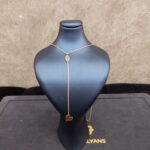 Love Necklace Dainty Double Pendant with Chain 14 K Gold