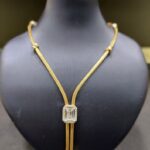 Elegant Pendant with Shiny Radiant Stone Necklace - 14K Gold