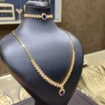 Set of Necklace and Bracelet Pendant with Chain 14K Gold