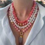 Pink Coral Chunky Gemstone Pendant Necklace