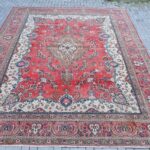 Turkish handknotted Oushak Rug, 132x170 inches Red