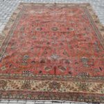 Vintage Turkish Oversize Antique Handwoven Red Rug - 88x127 inches