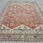 Vintage Oushak Salon Red Handmade Carpet - 82x121 inches