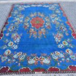 Turkish handmade handknotted rug 111x171 inches Blue
