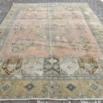 Oversize Antique Wool Green Rug - 100x145 inches