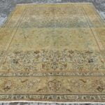 Turkish Hand Made Vintage Rug 97x135 inches Green