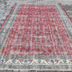 Oushak Bohemian Home Decor Blue Carpet - 84x129 inches