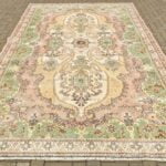 Oversize Vintage Oushak Green Carpet - 84x130 inches