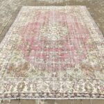 Pink Oversize Vintage Office Carpet - 79x153 inches