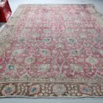 Antique Decorative Wool Pink Rug - 106x138 inches